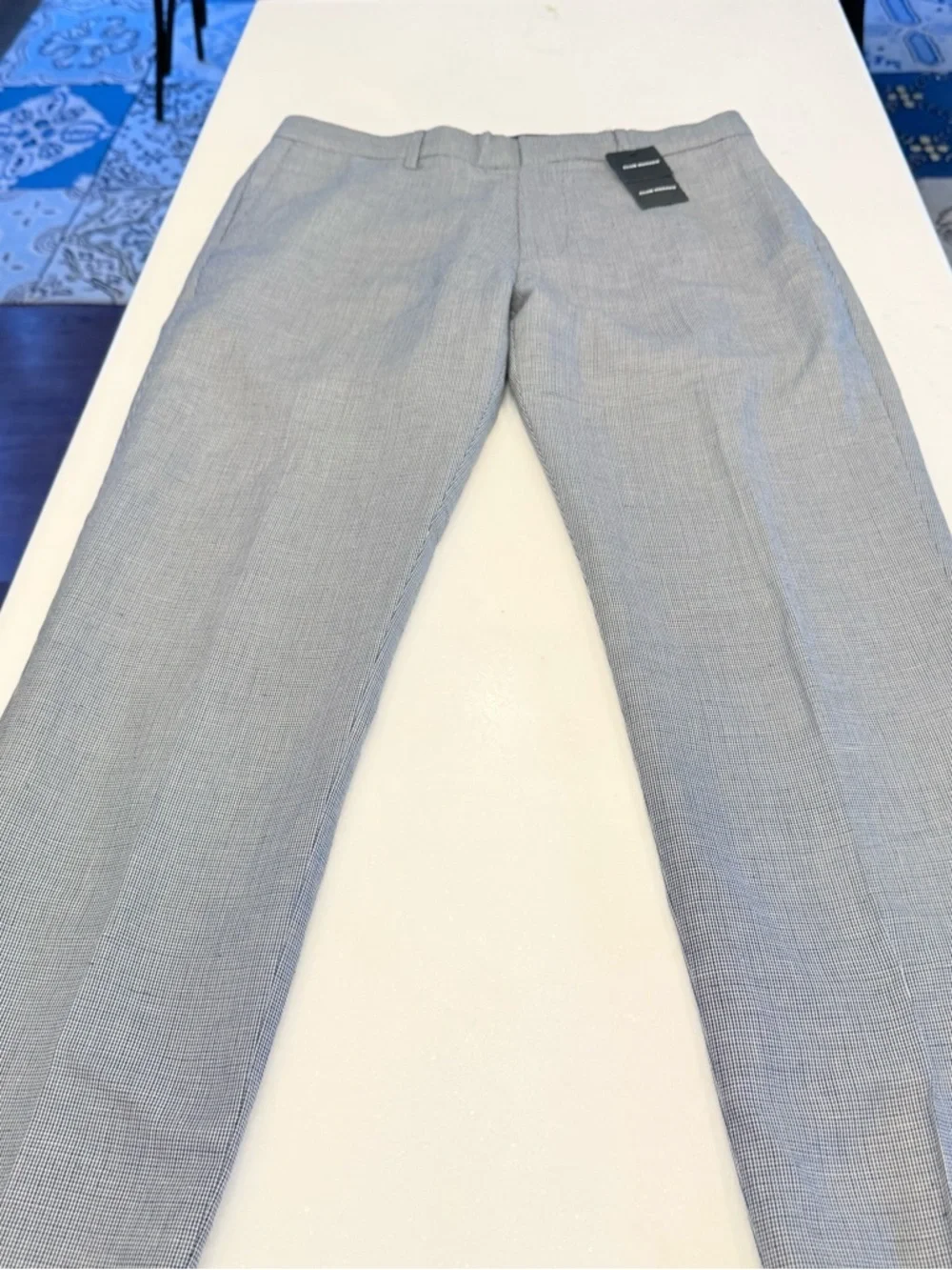 Club Monaco Men’s Sutton Slim Fit Navy Houndstooth Pants Sz 32x32 NWT